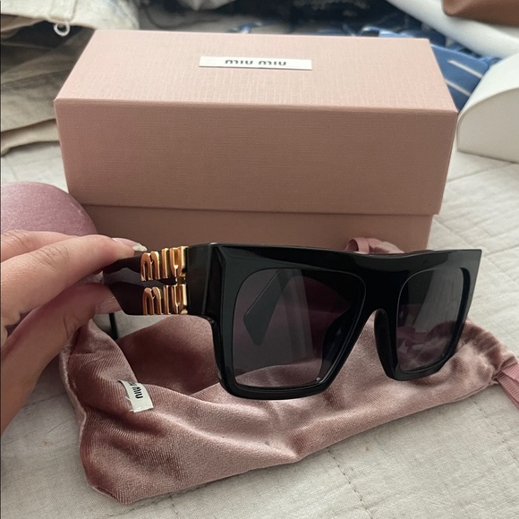 Miu Miu Accessories - Miu Miu Black Sunglasses MU 10W